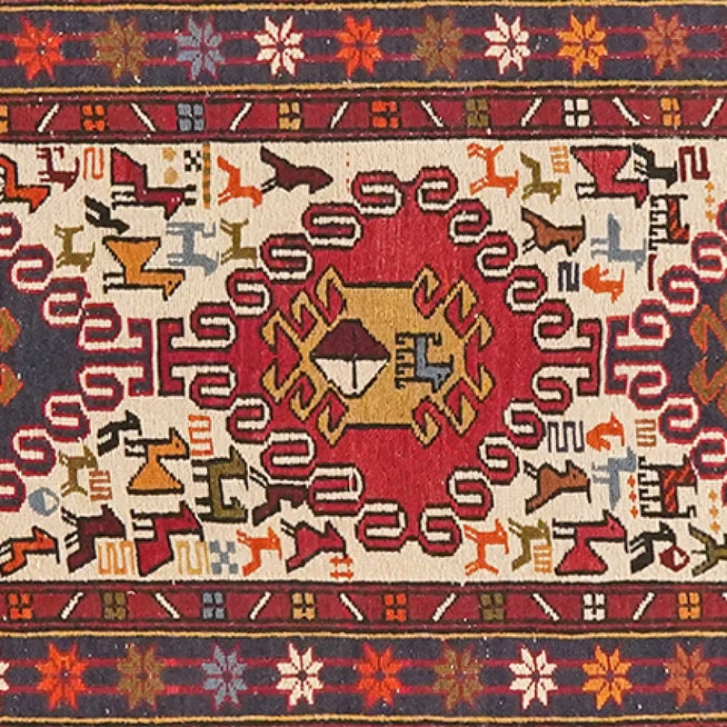 Sumak Shahsavan · Handgewebt – Beige, 275x74 cm