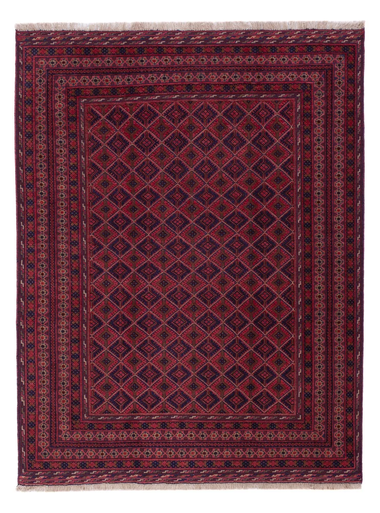 Kelim Afghan Teppich 152x205cm - dunkelrot