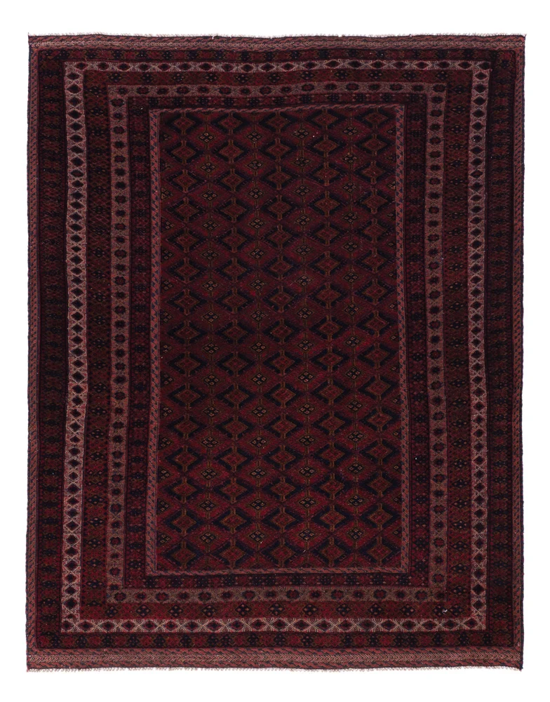 Kelim Afghan Teppich 160x198cm - dunkelrot