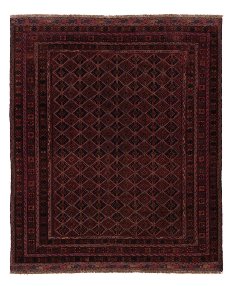 Kelim Afghan Teppich 164x195cm - dunkelrot