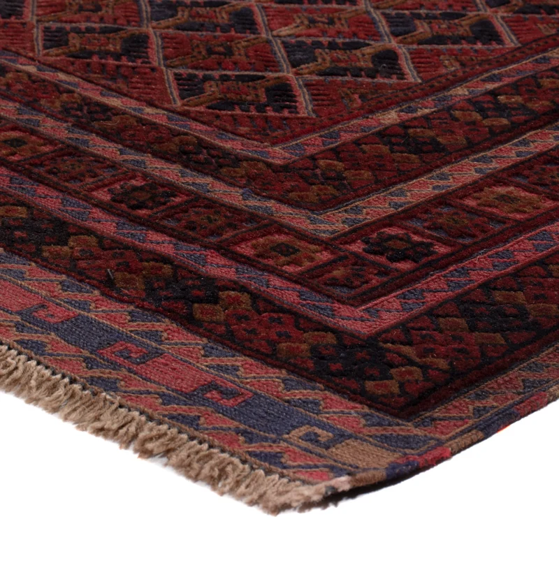 Kelim Afghan Teppich 164x195cm - dunkelrot