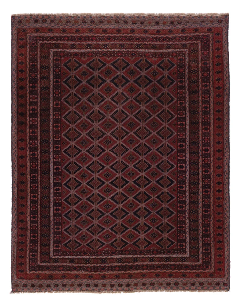 Kelim Afghan Teppich 156x196cm - dunkelrot
