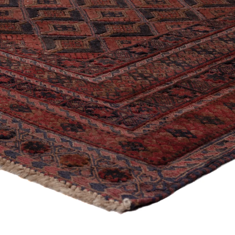 Kelim Afghan Teppich 156x196cm - dunkelrot