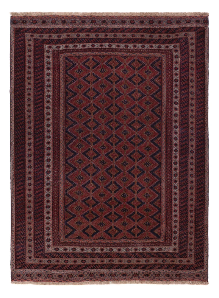 Kelim Afghan Teppich 152x202cm - dunkelrot