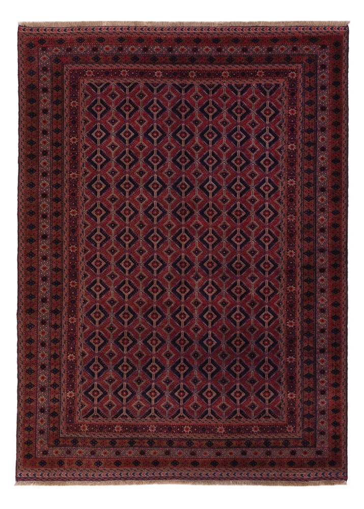 Kelim Afghan Teppich 149x203cm - dunkelrot
