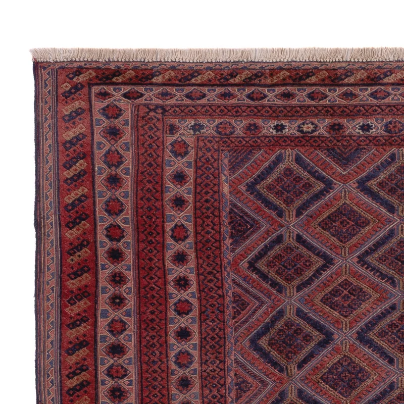Kelim Afghan Teppich 158x196cm - dunkelrot