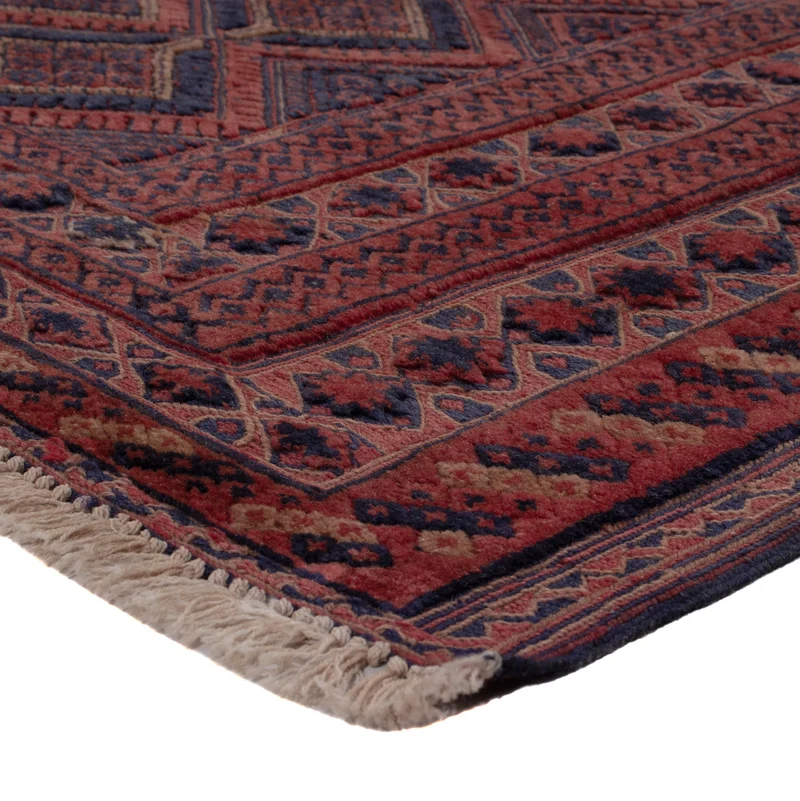 Kelim Afghan Teppich 158x196cm - dunkelrot