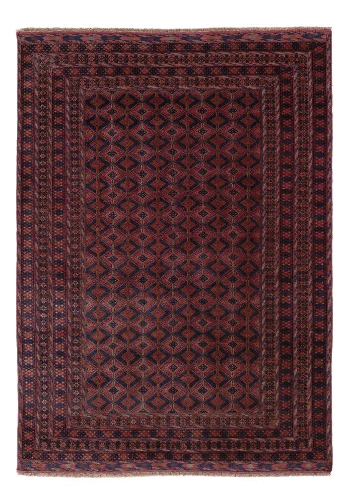 Kelim Afghan Teppich 145x208cm - dunkelrot