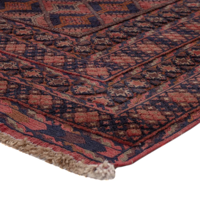 Kelim Afghan Teppich 145x208cm - dunkelrot