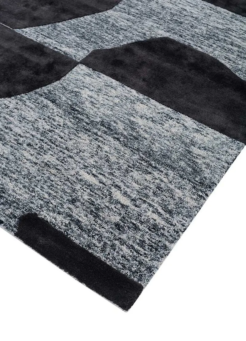 Wollteppich - 180 x 270 cm - schwarz-weiß