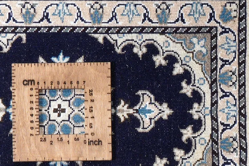 Nain 12La · Handgeknüpft – Blau, 60x38 cm