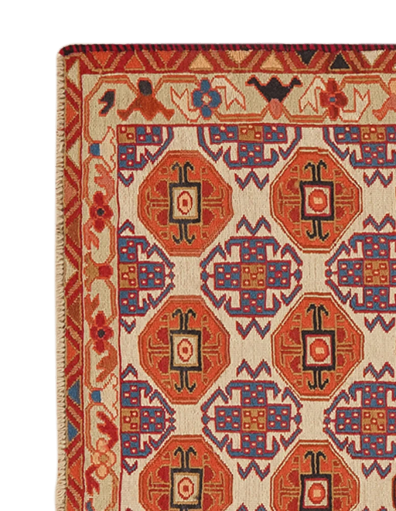 Sumak Shahsavan · Handgewebt – Beige, 96x78 cm