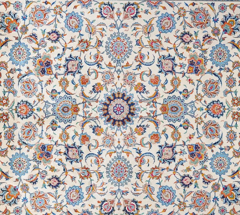 Kashan · Handgeknüpft – Beige, 378x266 cm