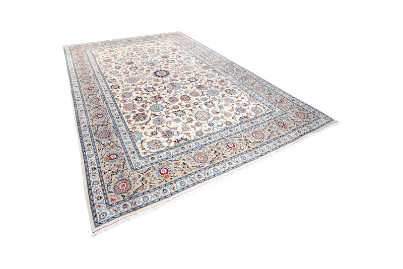 Kashan · Handgeknüpft – Beige, 378x266 cm