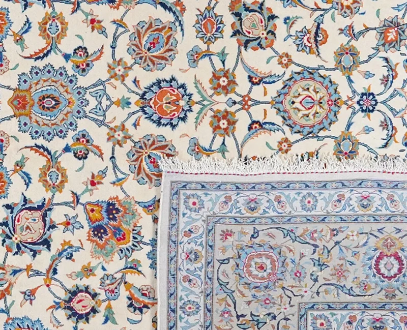 Kashan · Handgeknüpft – Beige, 378x266 cm