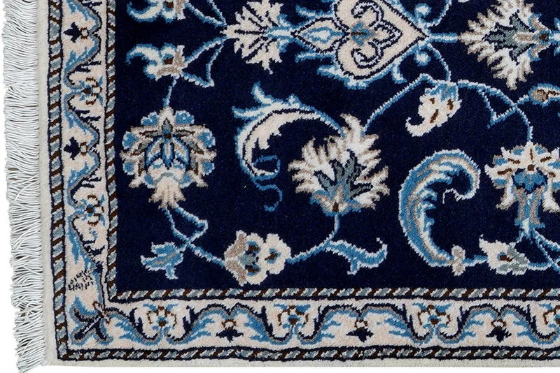 Nain 12La · Handgeknüpft – Blau, 142x70 cm