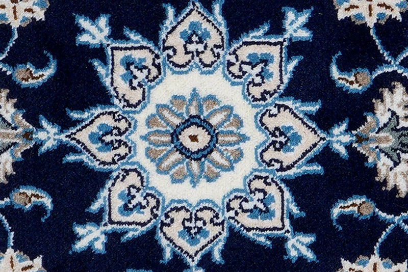 Nain 12La · Handgeknüpft – Blau, 142x70 cm