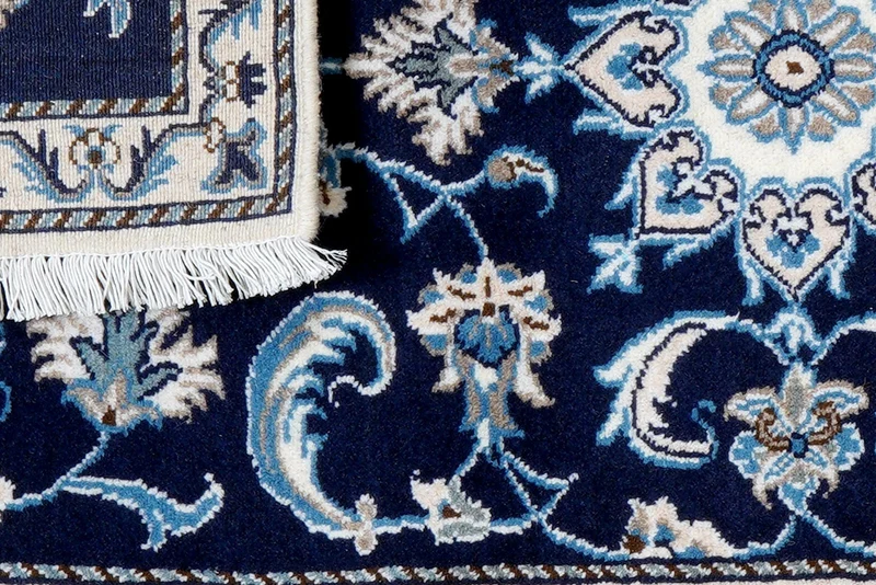 Nain 12La · Handgeknüpft – Blau, 142x70 cm