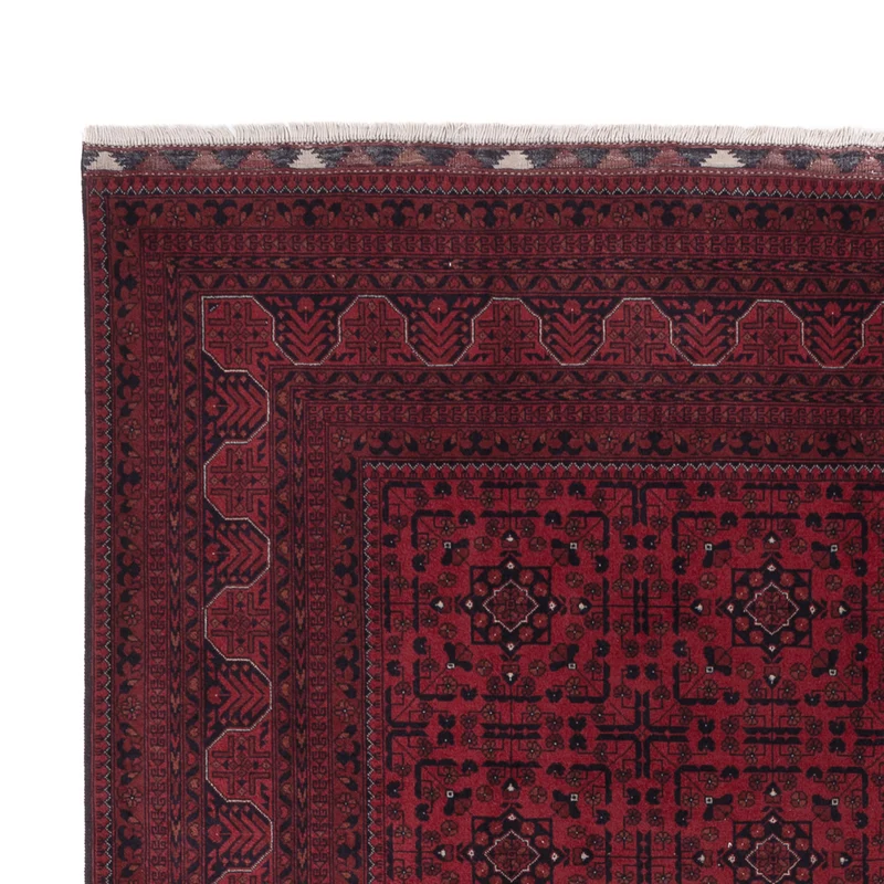 Afghan Teppich 202x294cm - Orientteppich - dunkelrot
