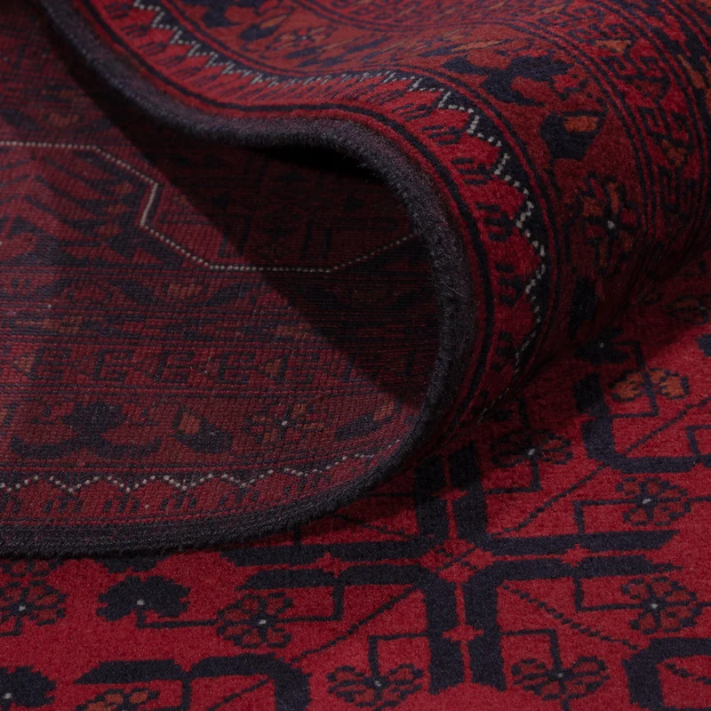 Afghan Teppich 202x294cm - Orientteppich - dunkelrot