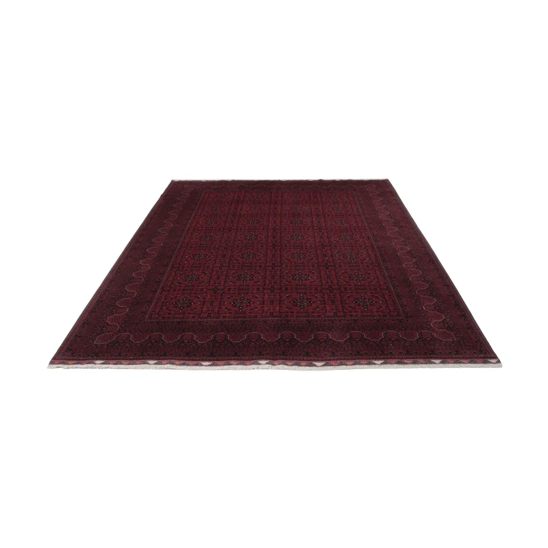 Afghan Teppich 202x294cm - Orientteppich - dunkelrot