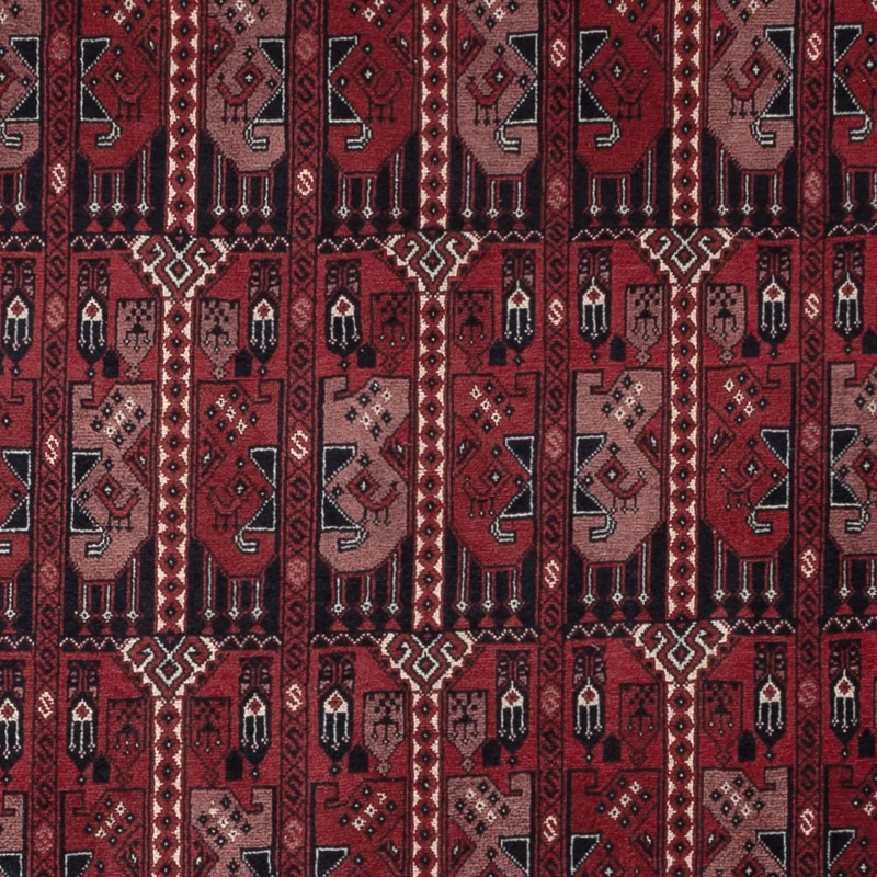 Afghan Teppich 199x294cm - Orientteppich - dunkelrot