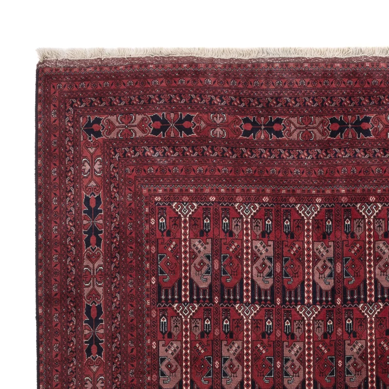 Afghan Teppich 199x294cm - Orientteppich - dunkelrot