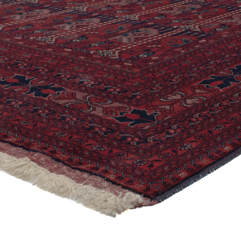 Afghan Teppich 199x294cm - Orientteppich - dunkelrot