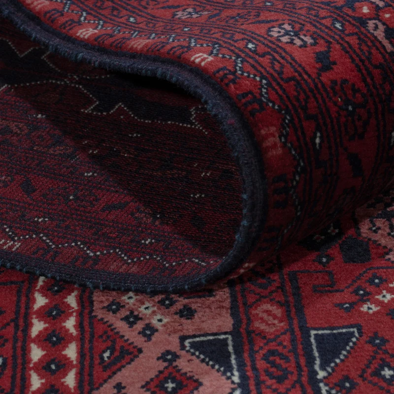 Afghan Teppich 199x294cm - Orientteppich - dunkelrot