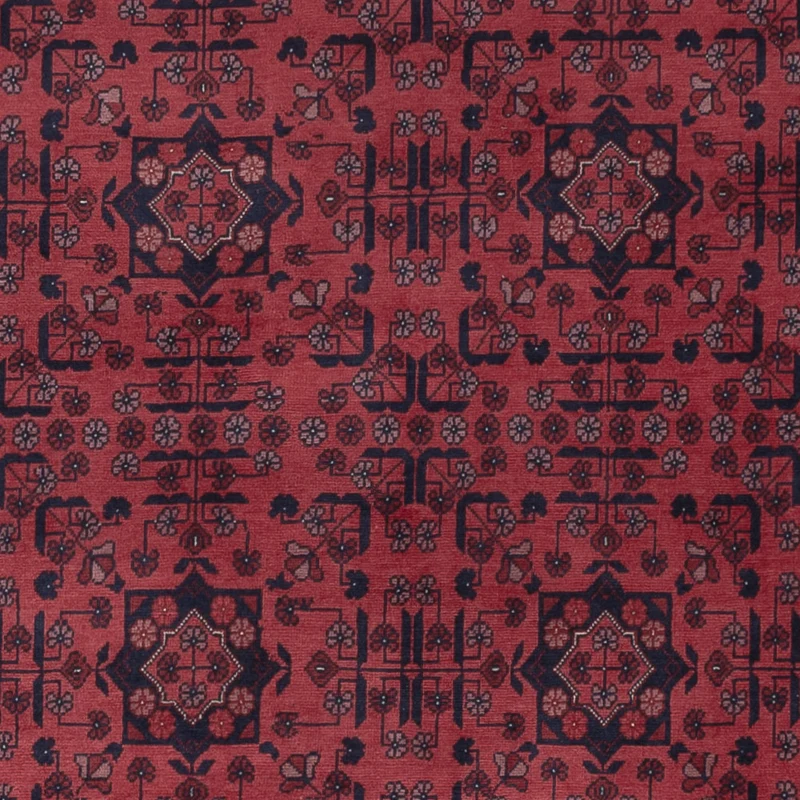 Afghan Teppich 199x292cm - Orientteppich - dunkelrot