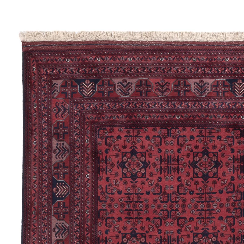 Afghan Teppich 199x292cm - Orientteppich - dunkelrot