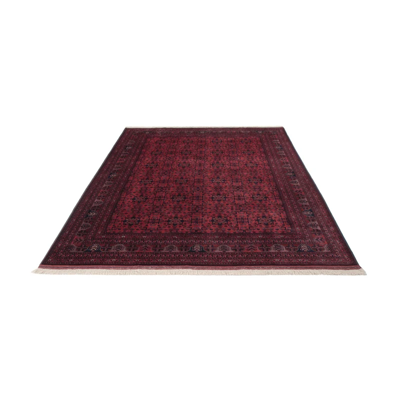 Afghan Teppich 199x292cm - Orientteppich - dunkelrot