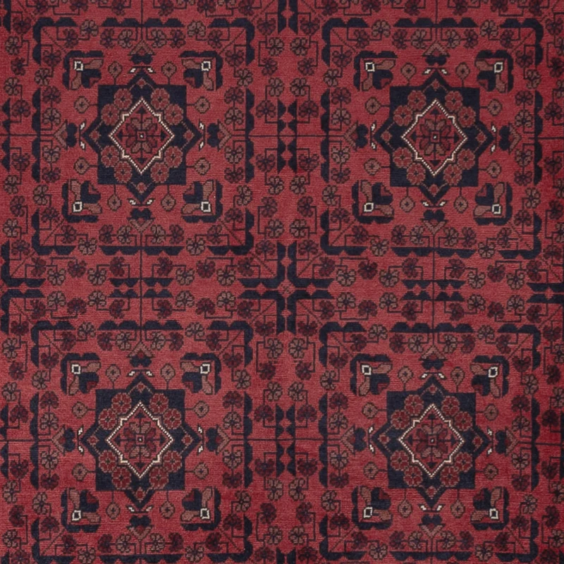 Afghan Teppich 199x294cm - Orientteppich - dunkelrot