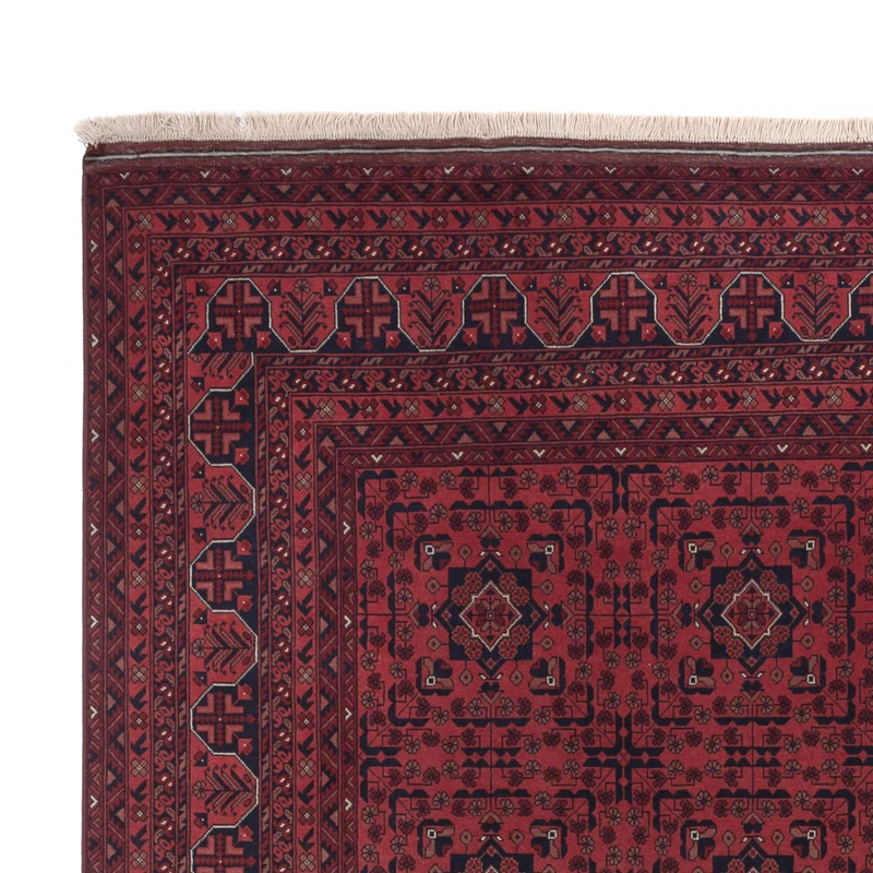 Afghan Teppich 199x294cm - Orientteppich - dunkelrot