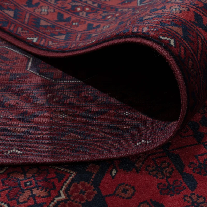 Afghan Teppich 199x294cm - Orientteppich - dunkelrot