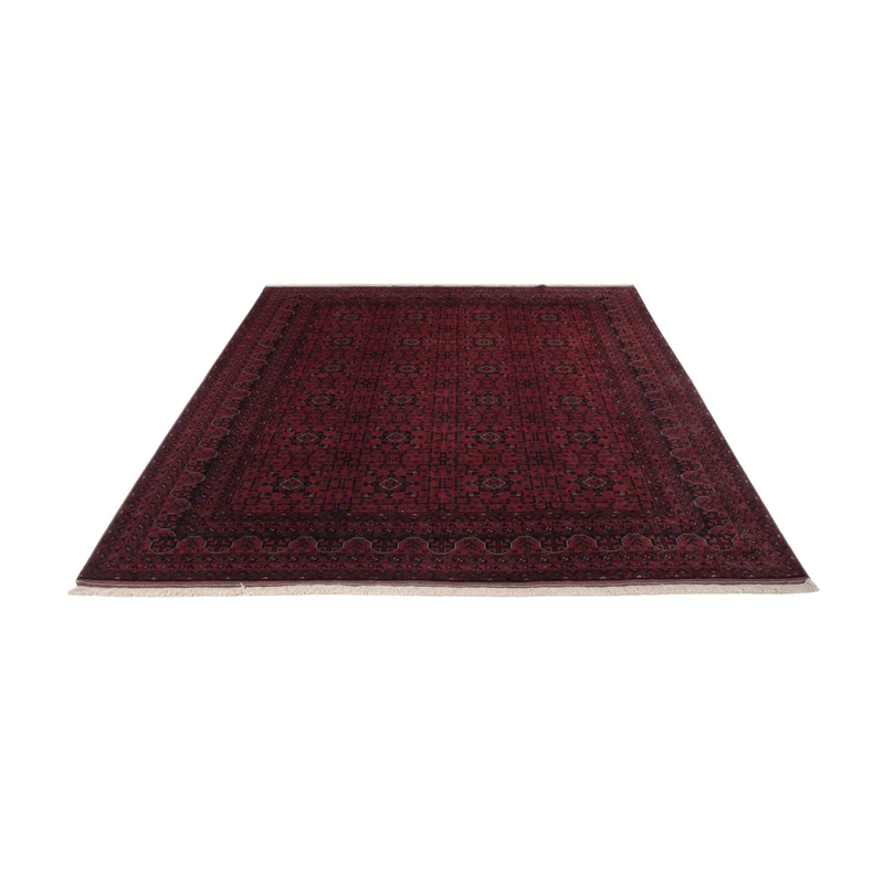 Afghan Teppich 199x294cm - Orientteppich - dunkelrot