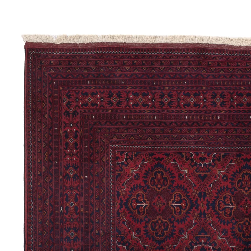 Afghan Teppich 202x292cm - Orientteppich - dunkelrot