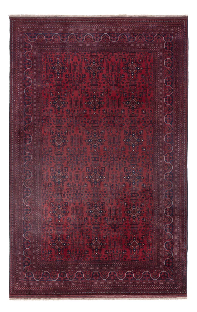 Afghan Teppich 194x303cm - Orientteppich - dunkelrot