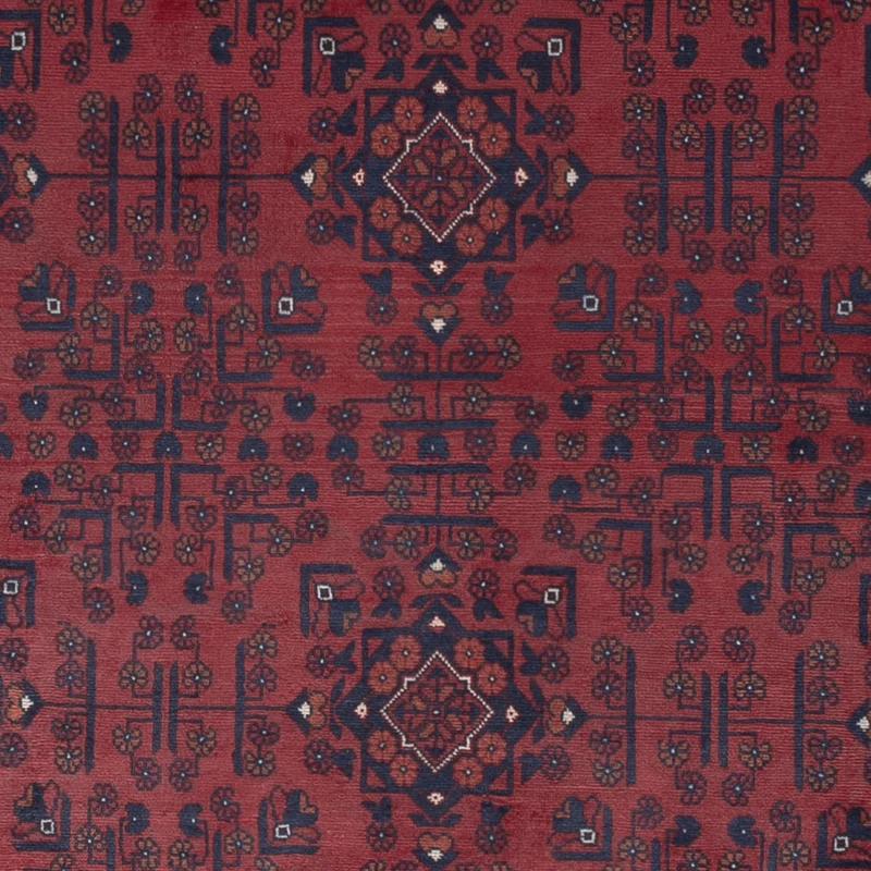 Afghan Teppich 194x303cm - Orientteppich - dunkelrot