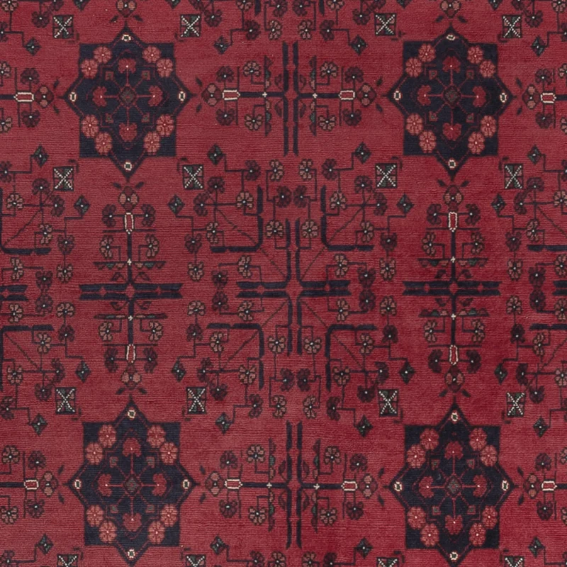 Afghan Teppich 193x302cm - Orientteppich - dunkelrot