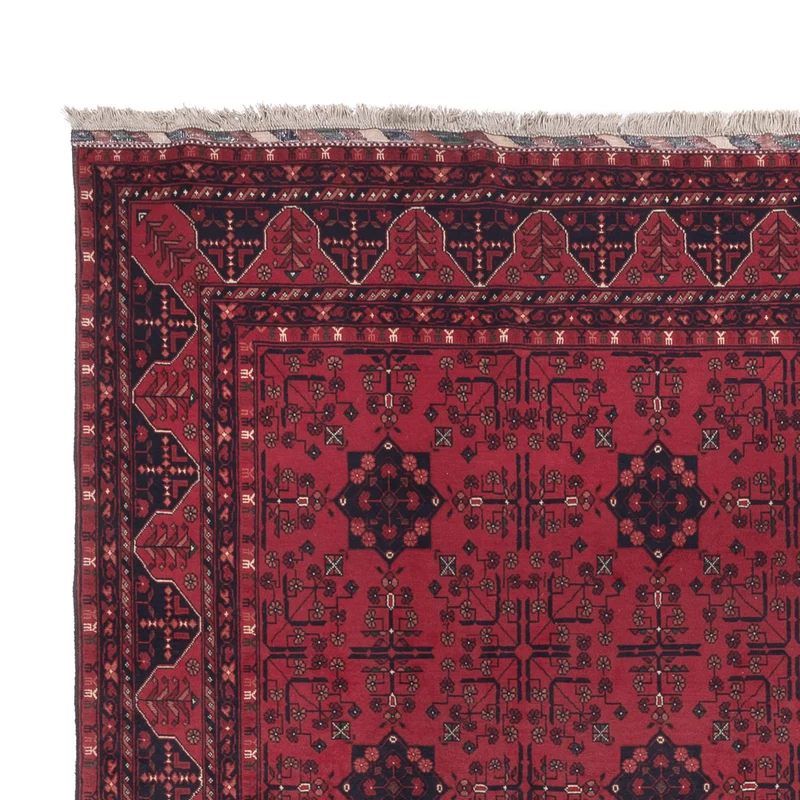 Afghan Teppich 193x302cm - Orientteppich - dunkelrot