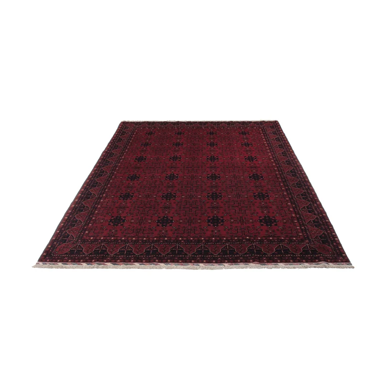 Afghan Teppich 193x302cm - Orientteppich - dunkelrot
