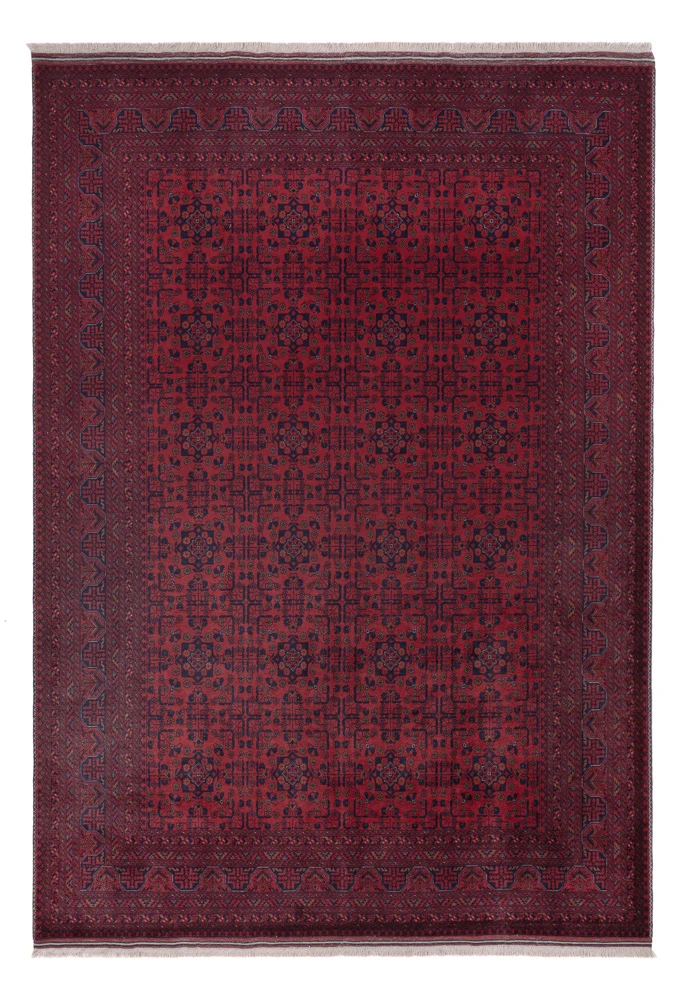 Afghan Teppich 201x290cm - Orientteppich - dunkelrot
