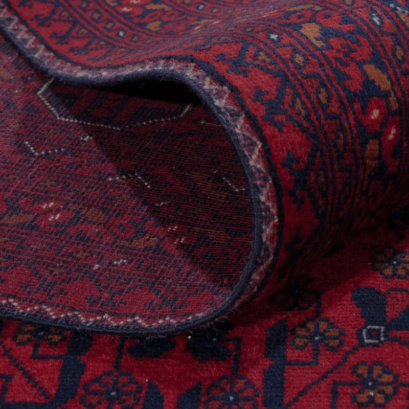 Afghan Teppich 201x290cm - Orientteppich - dunkelrot