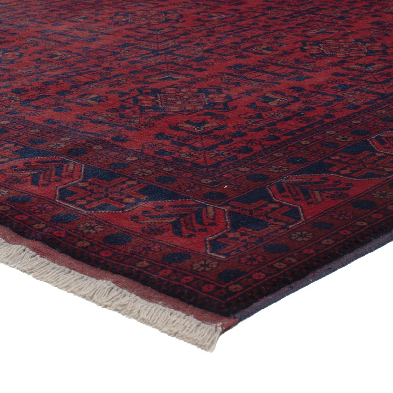 Afghan Teppich 195x298cm - Orientteppich - dunkelrot