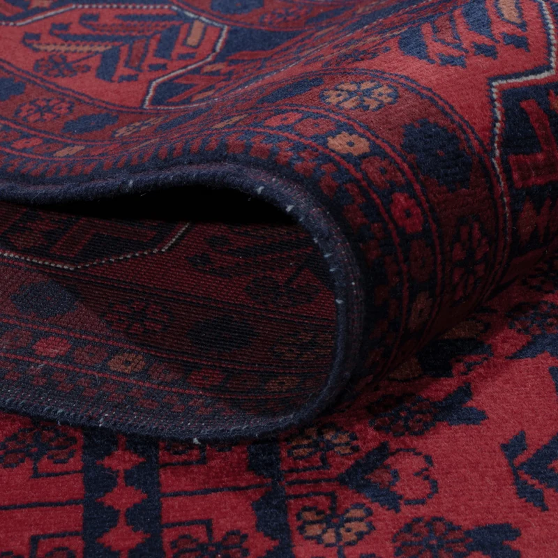 Afghan Teppich 195x298cm - Orientteppich - dunkelrot
