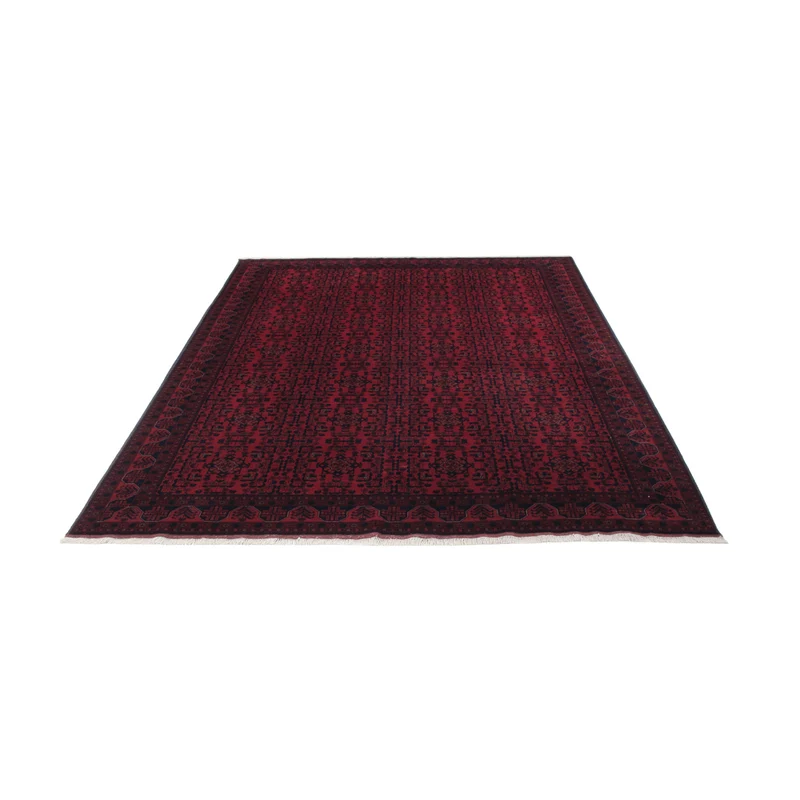 Afghan Teppich 195x298cm - Orientteppich - dunkelrot