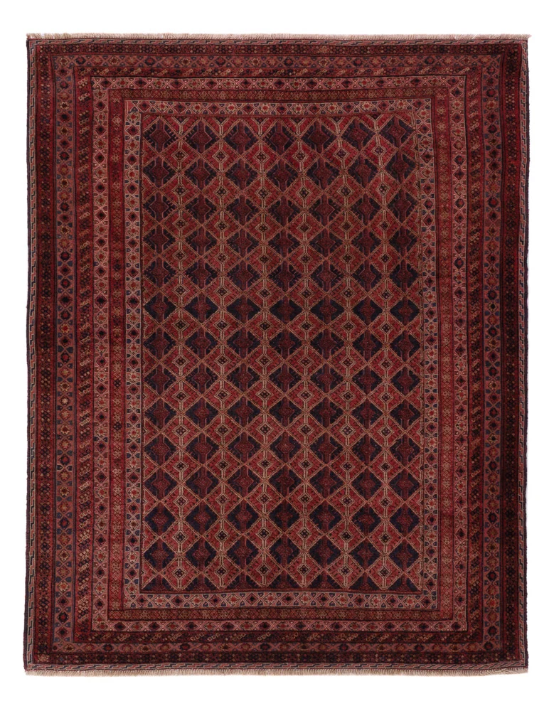 Kelim Afghan Teppich 166x206cm - dunkelrot