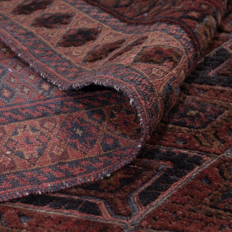 Kelim Afghan Teppich 163x203cm - dunkelrot