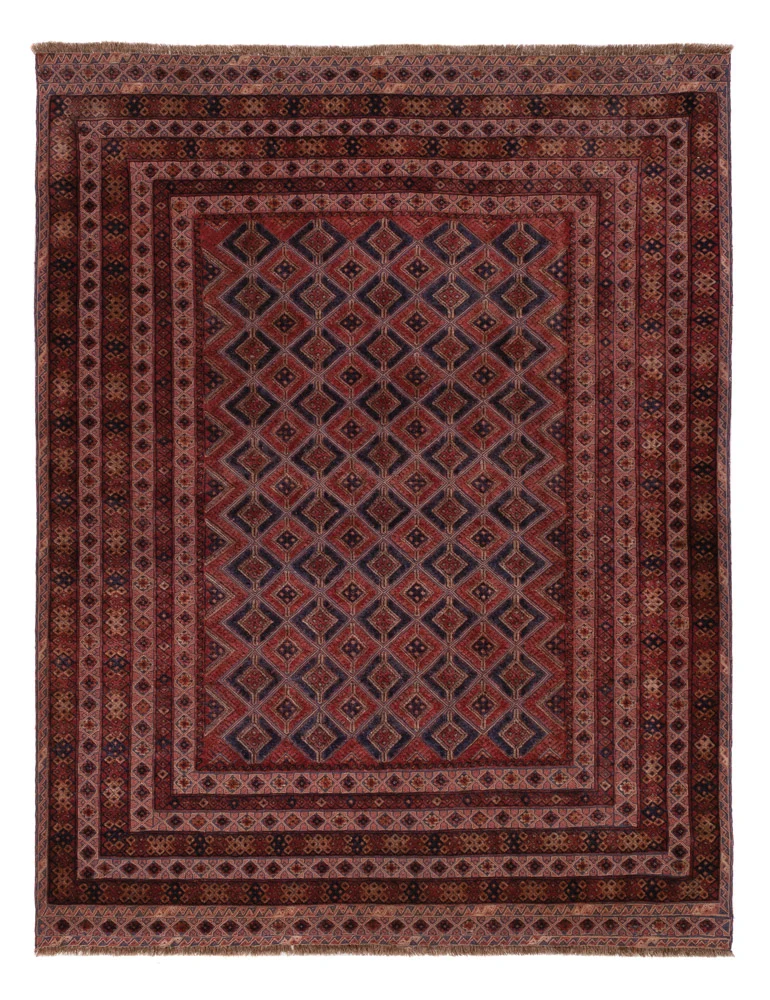 Kelim Afghan Teppich 165x205cm - dunkelrot